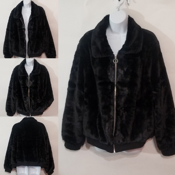 Faux Fur Bomber Jacket - Picture 6 of 8
